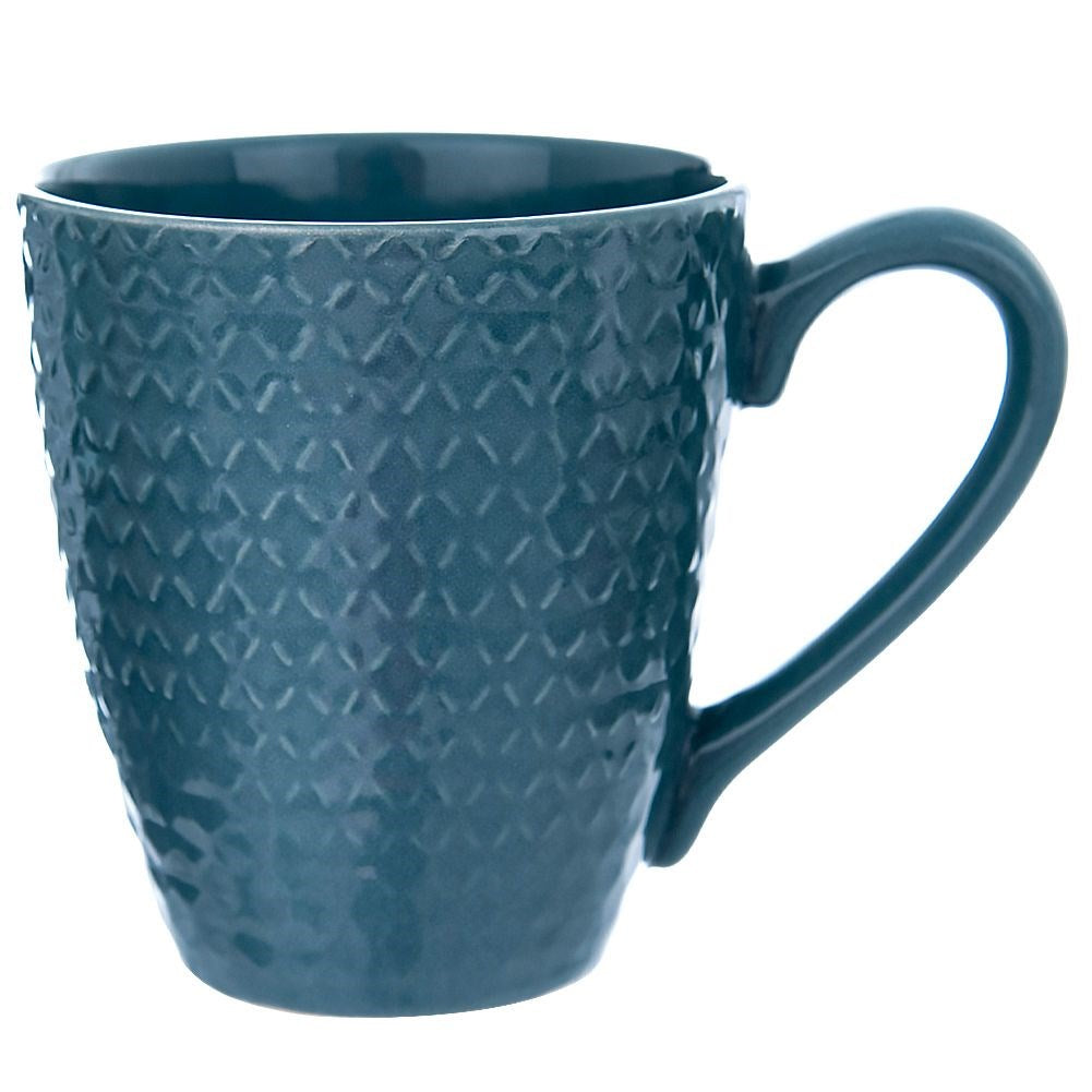 Ceramic mug blue RELIEF 390 ml