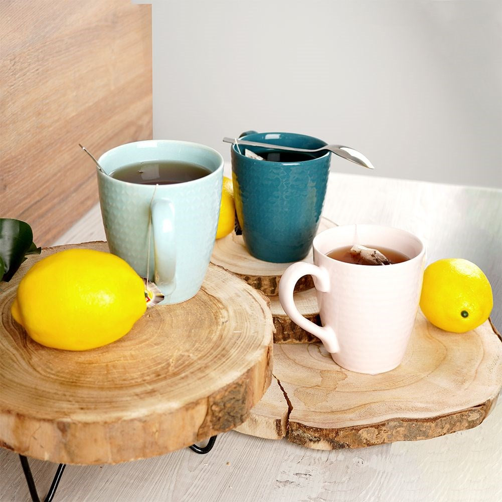 Ceramic mug blue RELIEF 390 ml