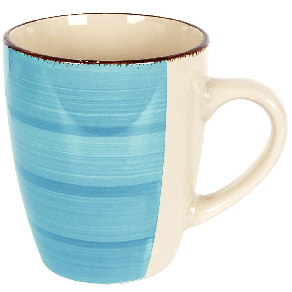 Ceramic mug for coffee and tea with comfortable handle, dishwasher safe