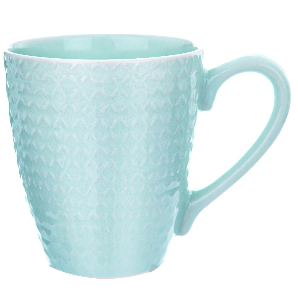 Ceramic mug green RELIEF 390 ml