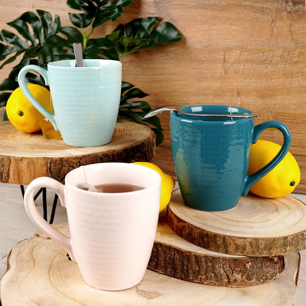 Ceramic mug pink RELIEF 390 ml