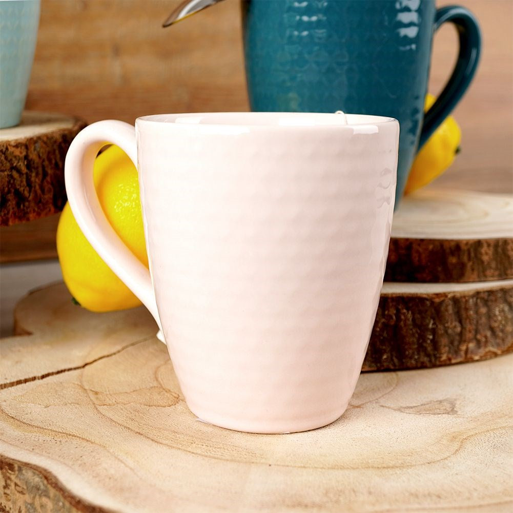 Ceramic mug pink RELIEF 390 ml