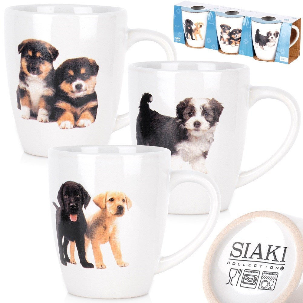 Ceramic mugs dogs 220 ml 3 pcs.
