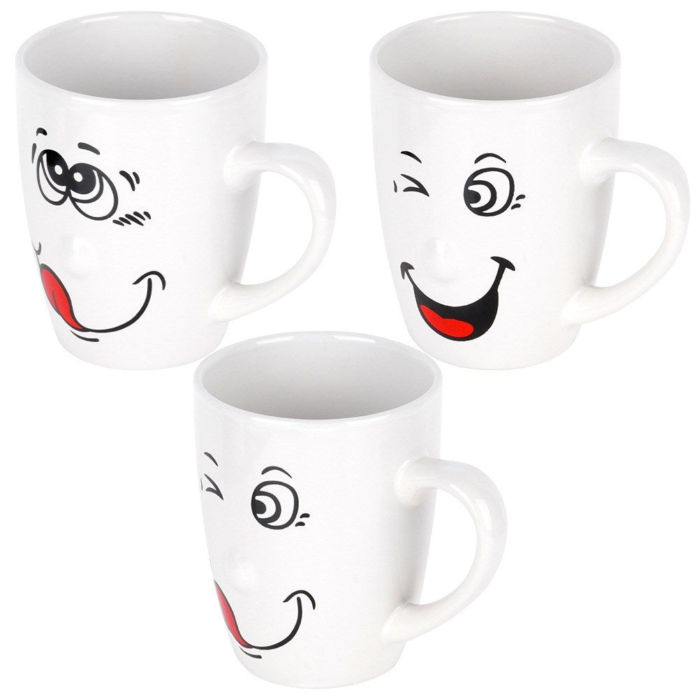 Ceramic mugs smiley 350 ml 6 pcs.