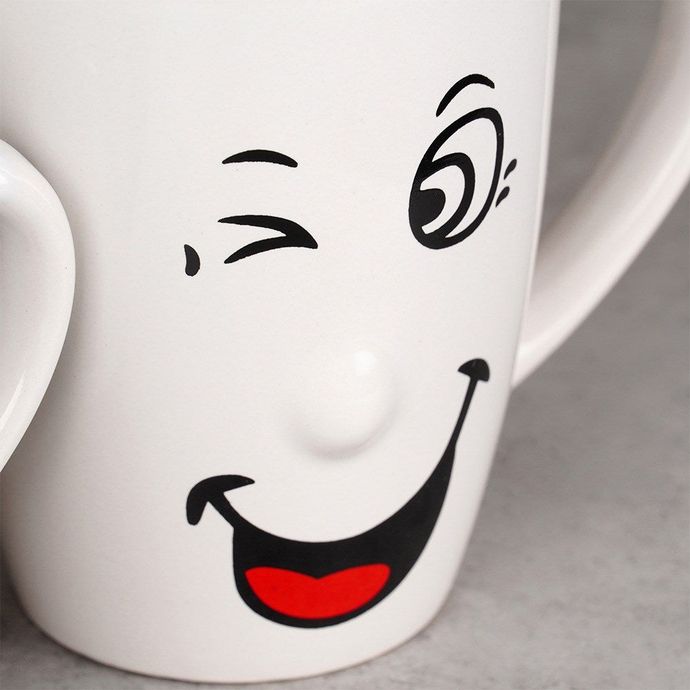 Ceramic mugs smiley 350 ml 6 pcs.