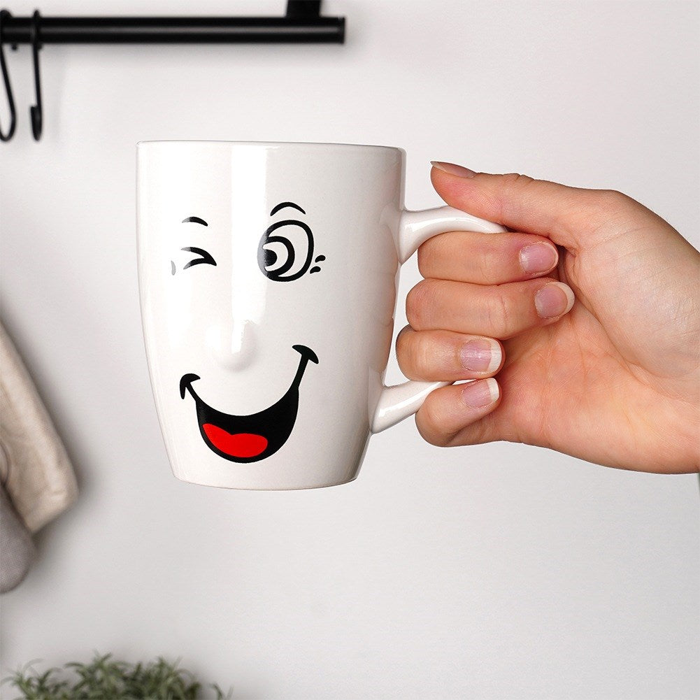 Ceramic mugs smiley 350 ml 6 pcs.