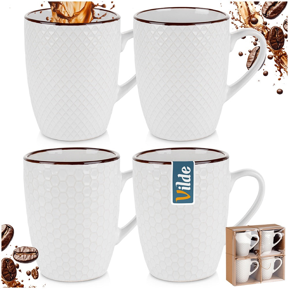 Ceramic mugs white 400 ml 4 pcs.