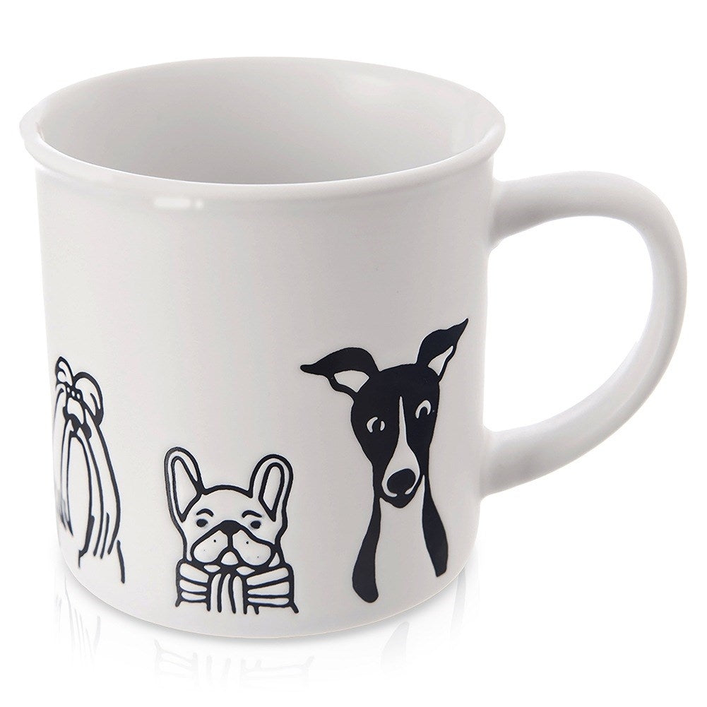 Ceramic mug white dogs 500 ml