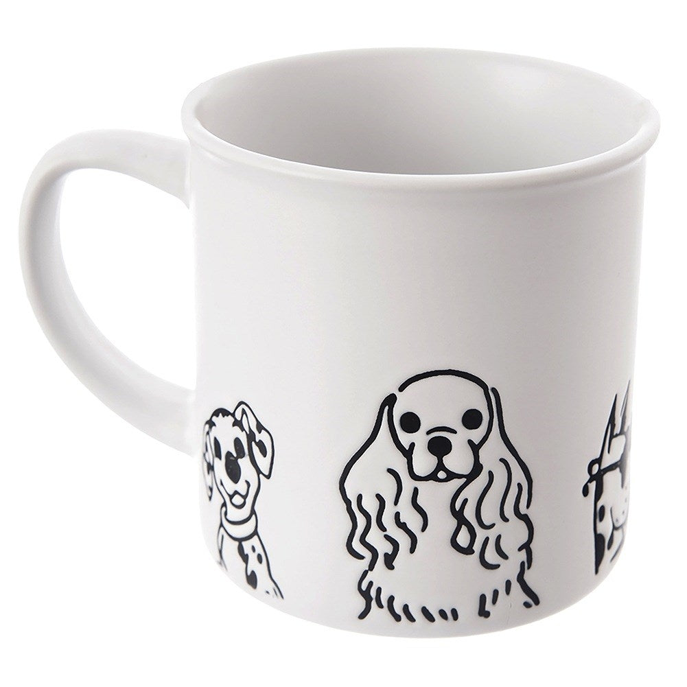 Ceramic mug white dogs 500 ml