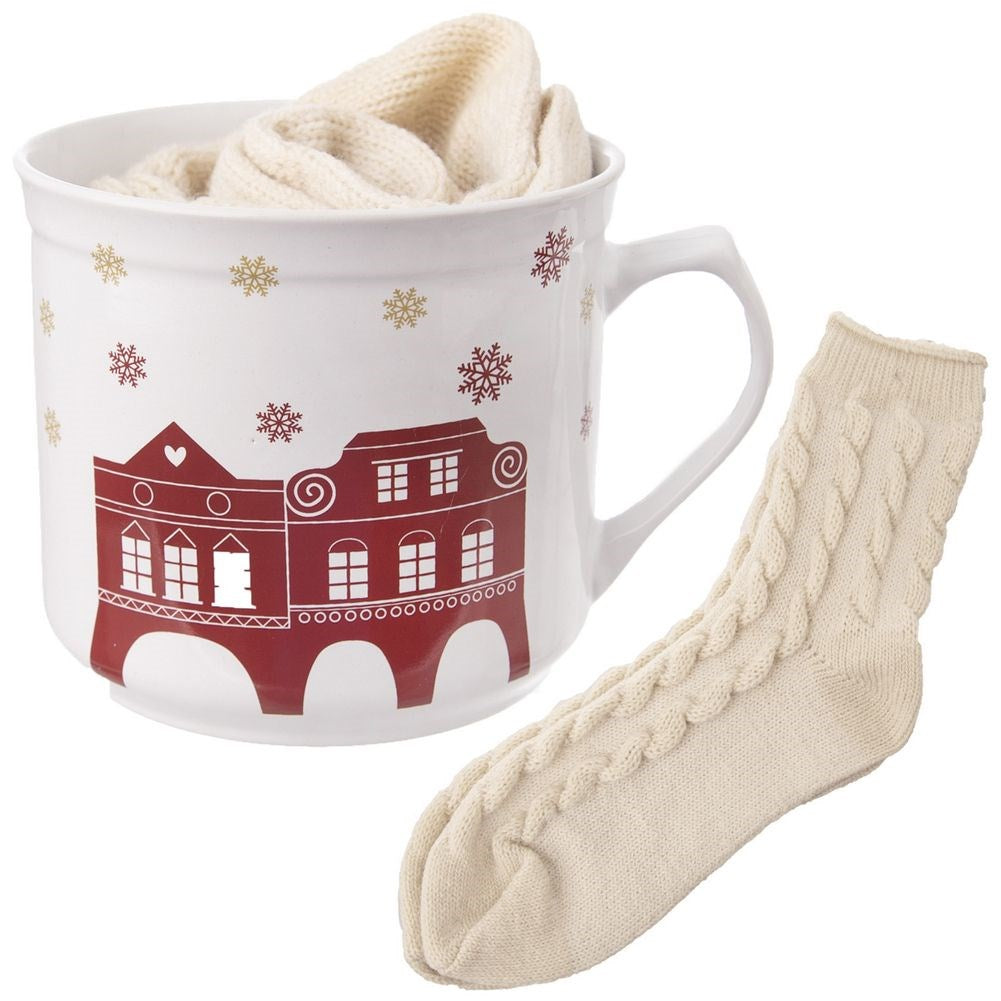 Ceramic mug with socks 500 ml 2 pcs.