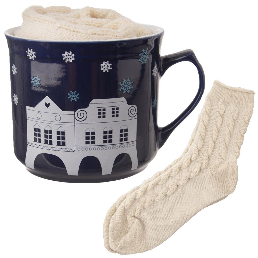 Ceramic mug with socks 500 ml 2 pcs.