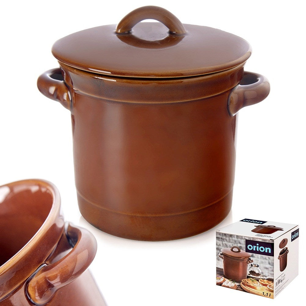 Ceramic pickling container with lid 1 l