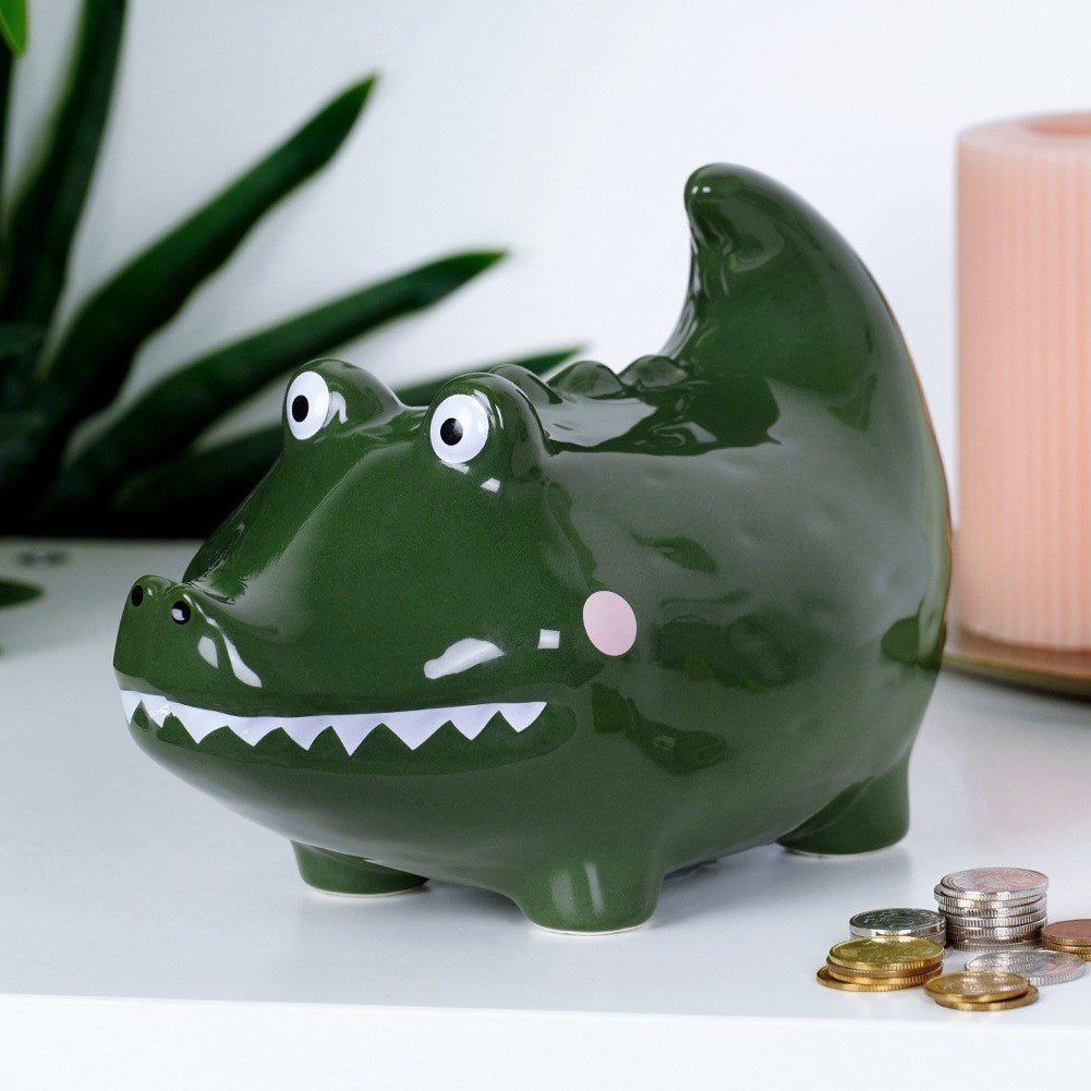 Ceramic piggy bank crocodile