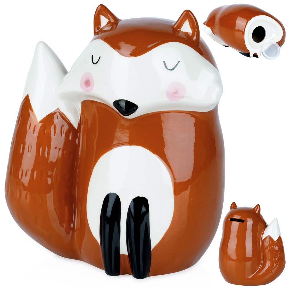 Ceramic piggy bank fox