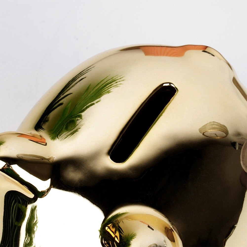 Ceramic piggy bank, gold mirror, 11.5x9 cm