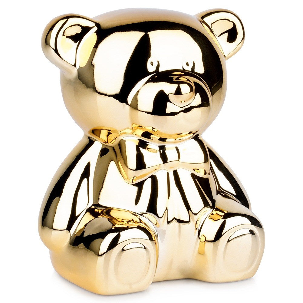 Ceramic piggy bank, gold mirror, 14.5x12.5x17 cm
