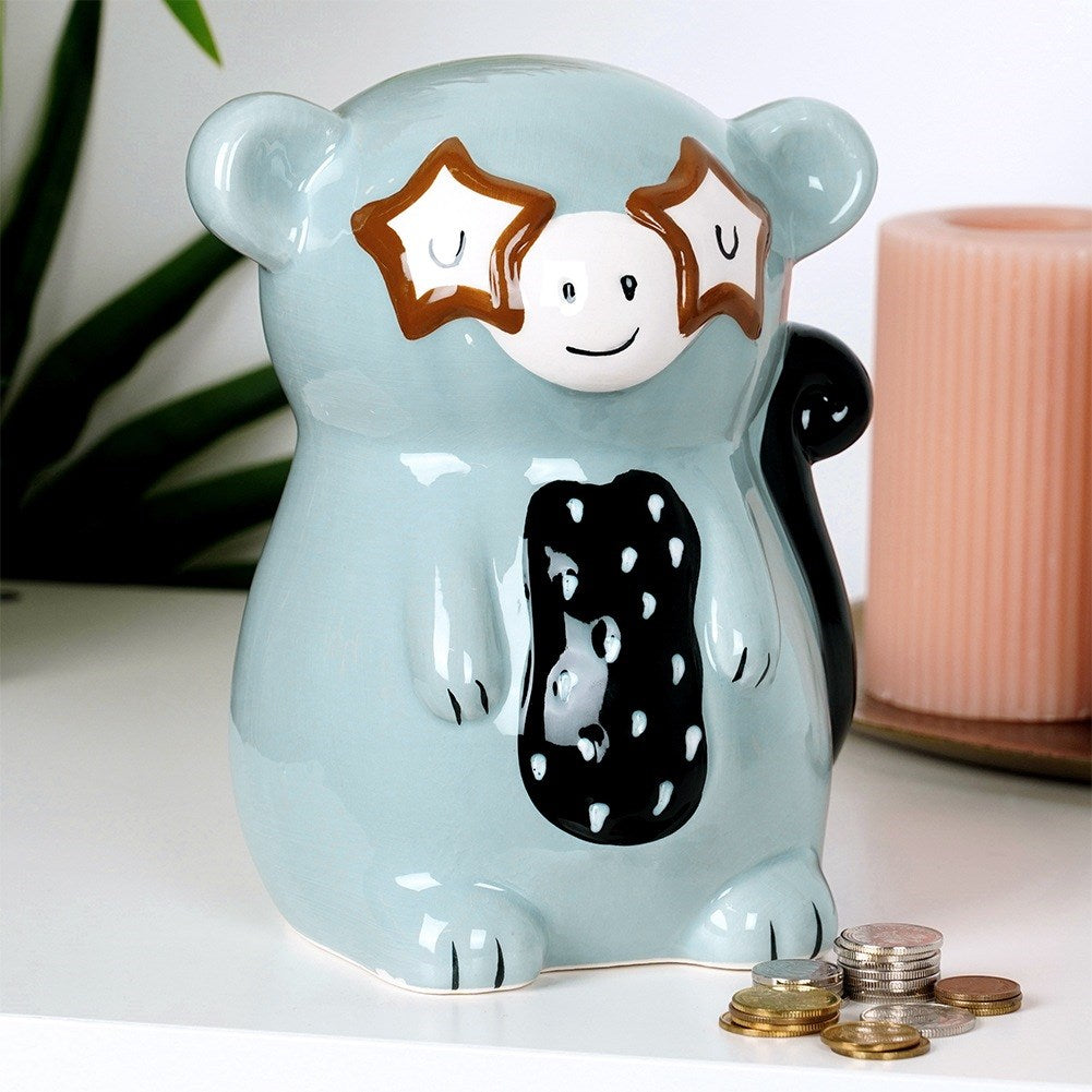 Ceramic piggy bank monkey