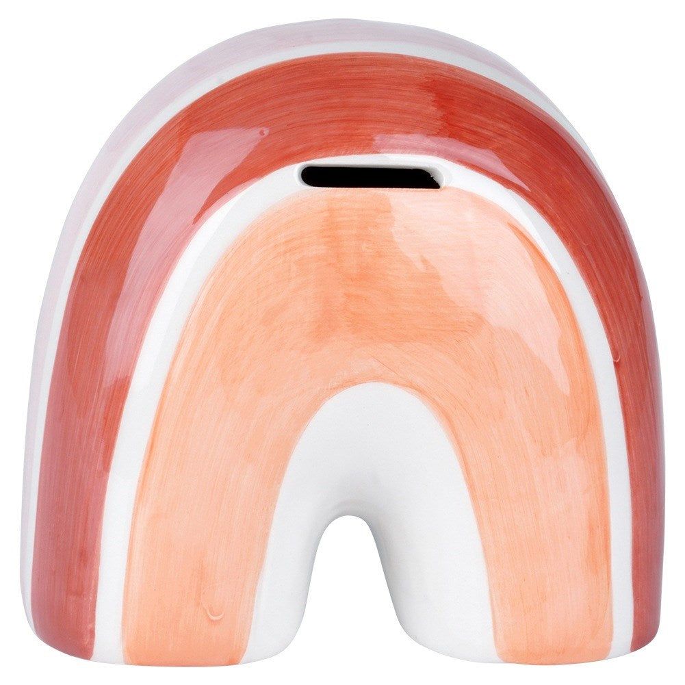 Ceramic piggy bank rainbow