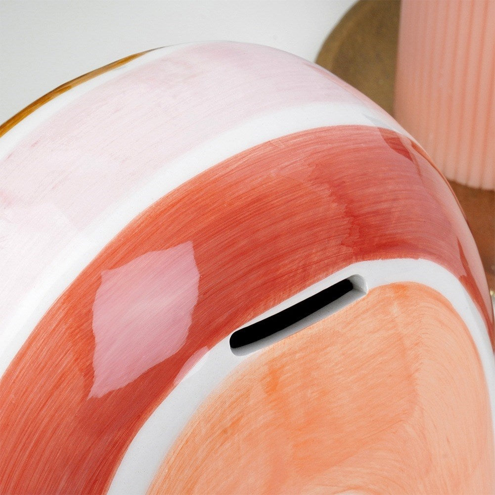 Ceramic piggy bank rainbow