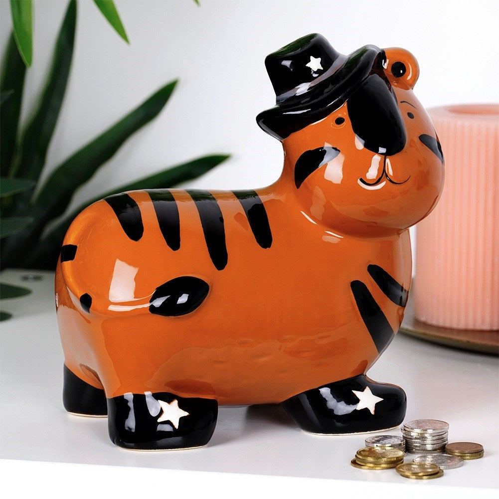 Ceramic piggy bank tiger
