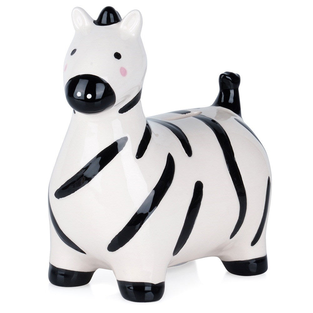 Ceramic piggy bank zebra