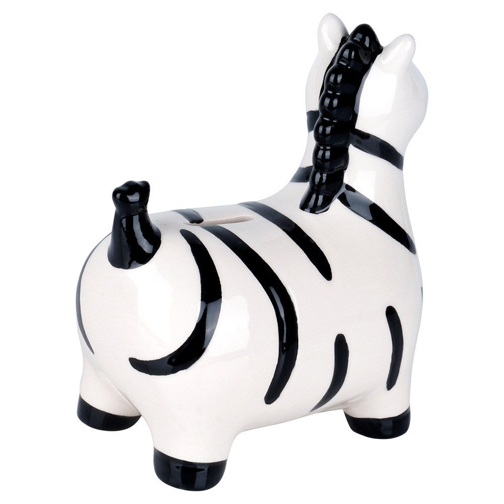 Ceramic piggy bank zebra