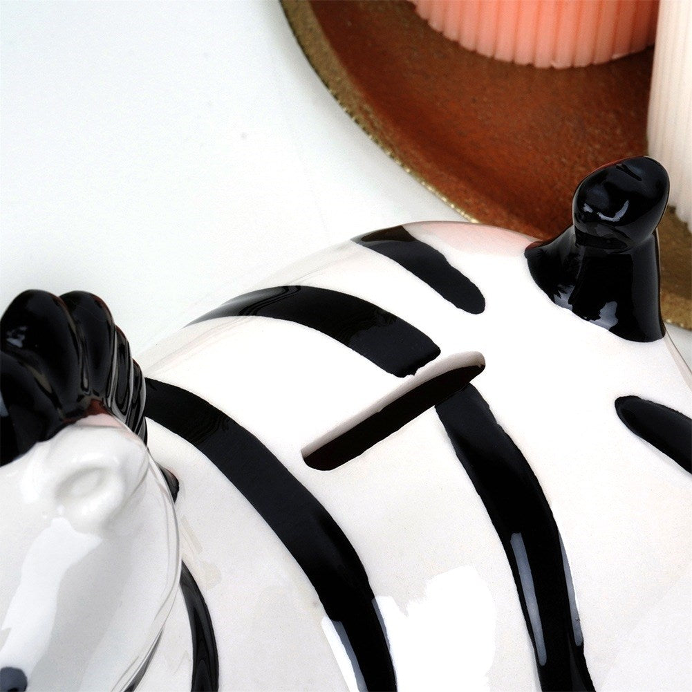 Ceramic piggy bank zebra