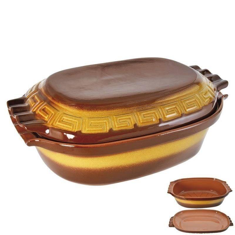 Ceramic roaster with lid, oval, 6 l, 41x27 cm