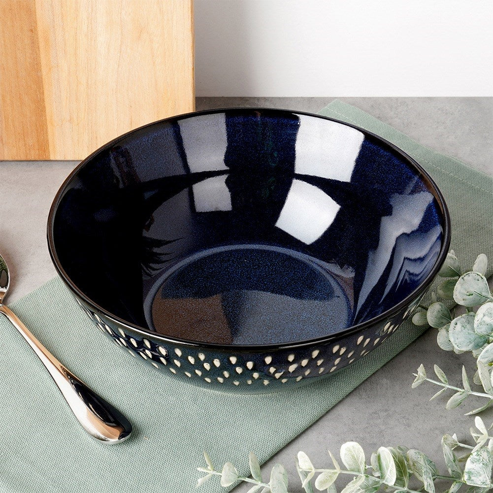 Ceramic salad bowl, navy blue, 20 cm, 1.1 l