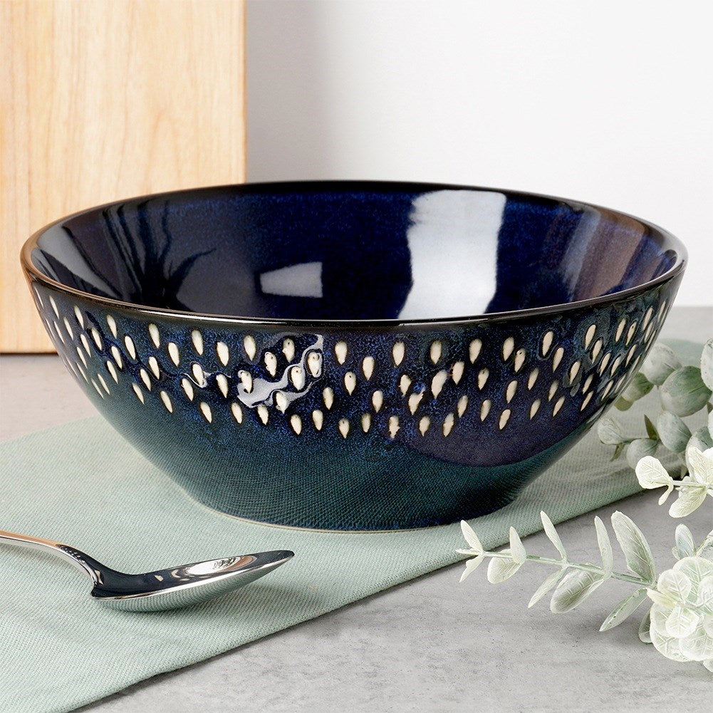 Ceramic salad bowl, navy blue, 20 cm, 1.1 l