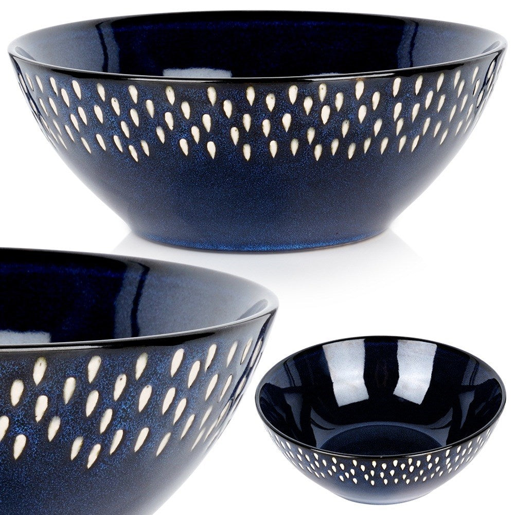 Ceramic salad bowl, navy blue, 20 cm, 1.1 l