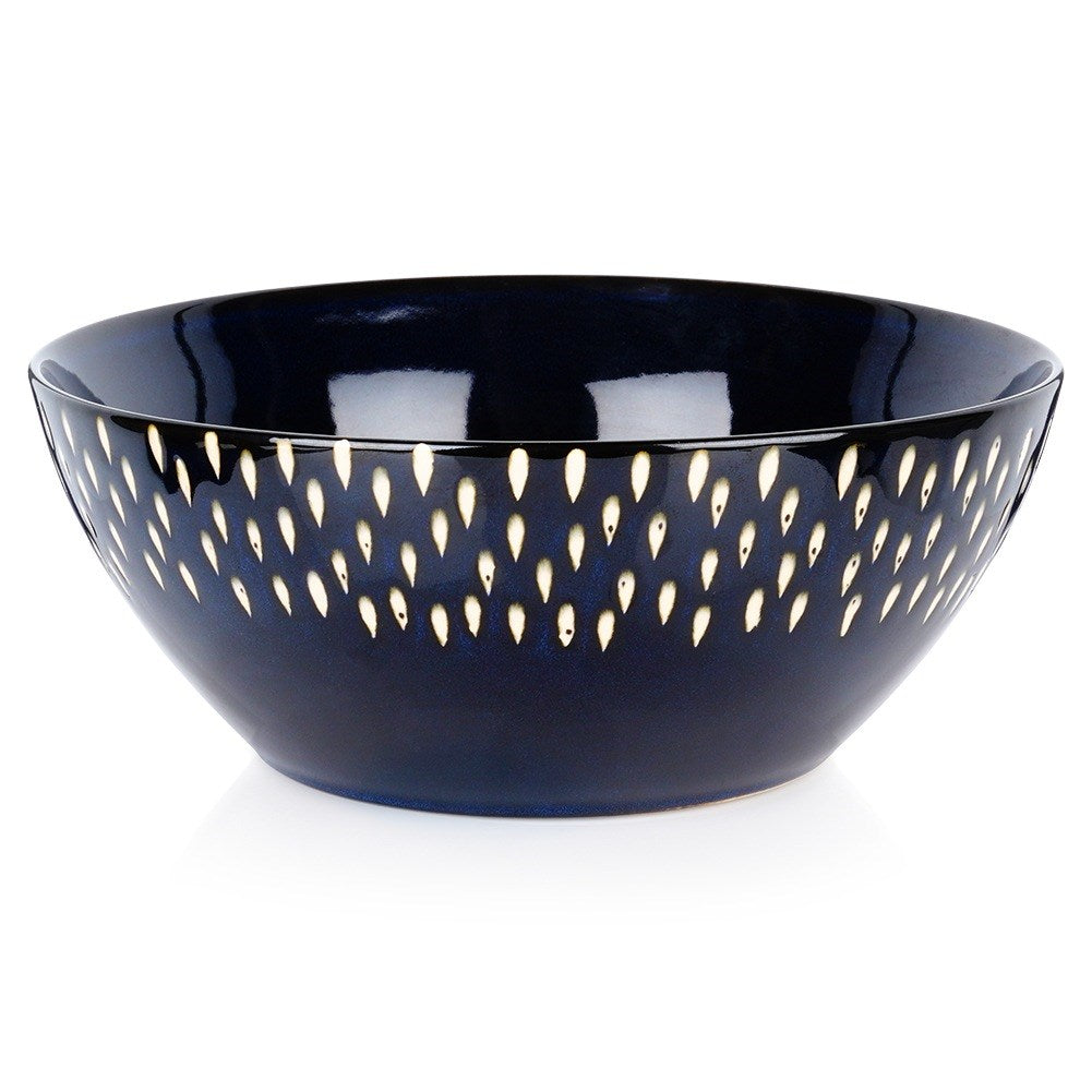Ceramic salad bowl, navy blue, 23 cm, 2 l