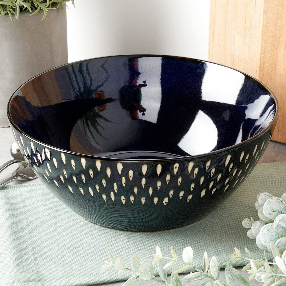 Ceramic salad bowl, navy blue, 23 cm, 2 l