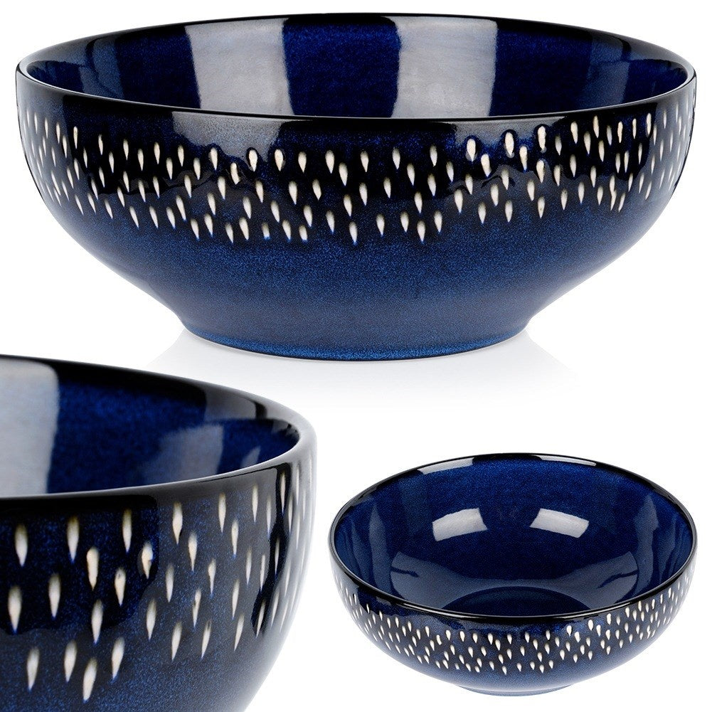 Ceramic salad bowl, navy blue, 25 cm, 2.8 l