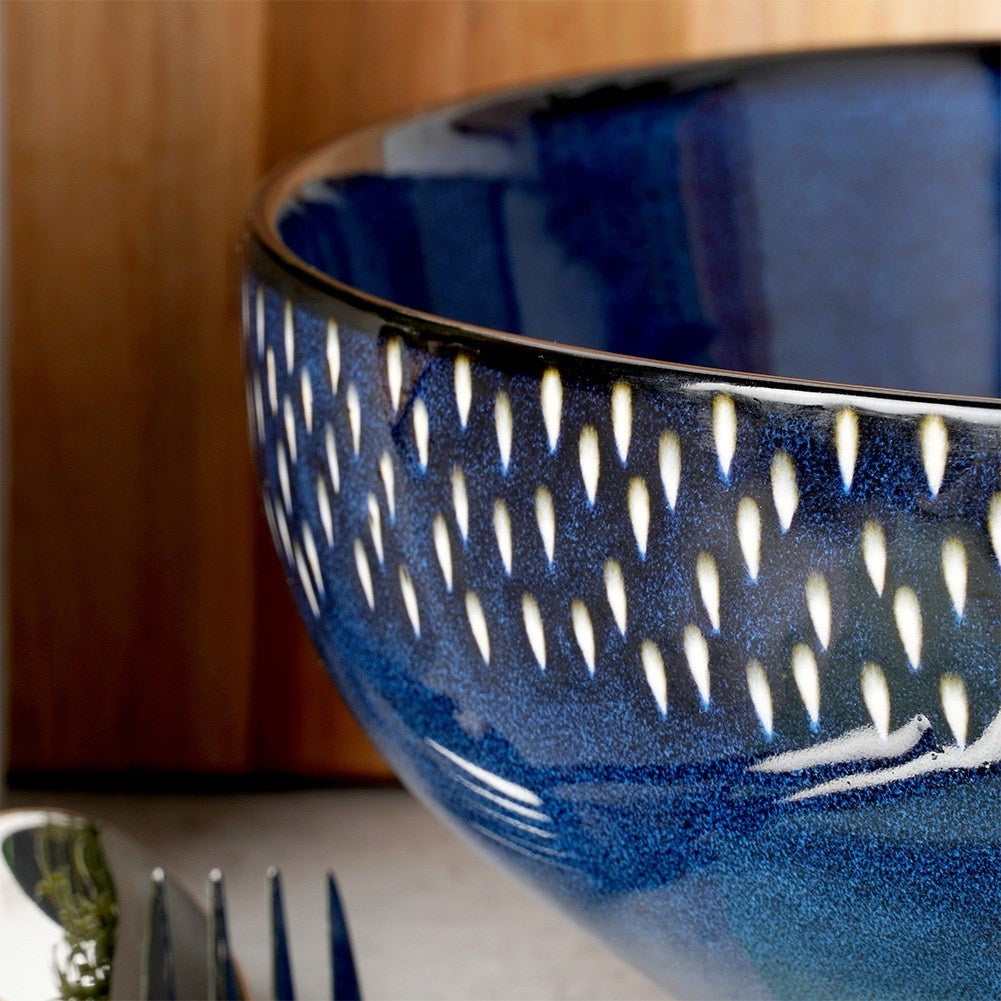 Ceramic salad bowl, navy blue, 25 cm, 2.8 l