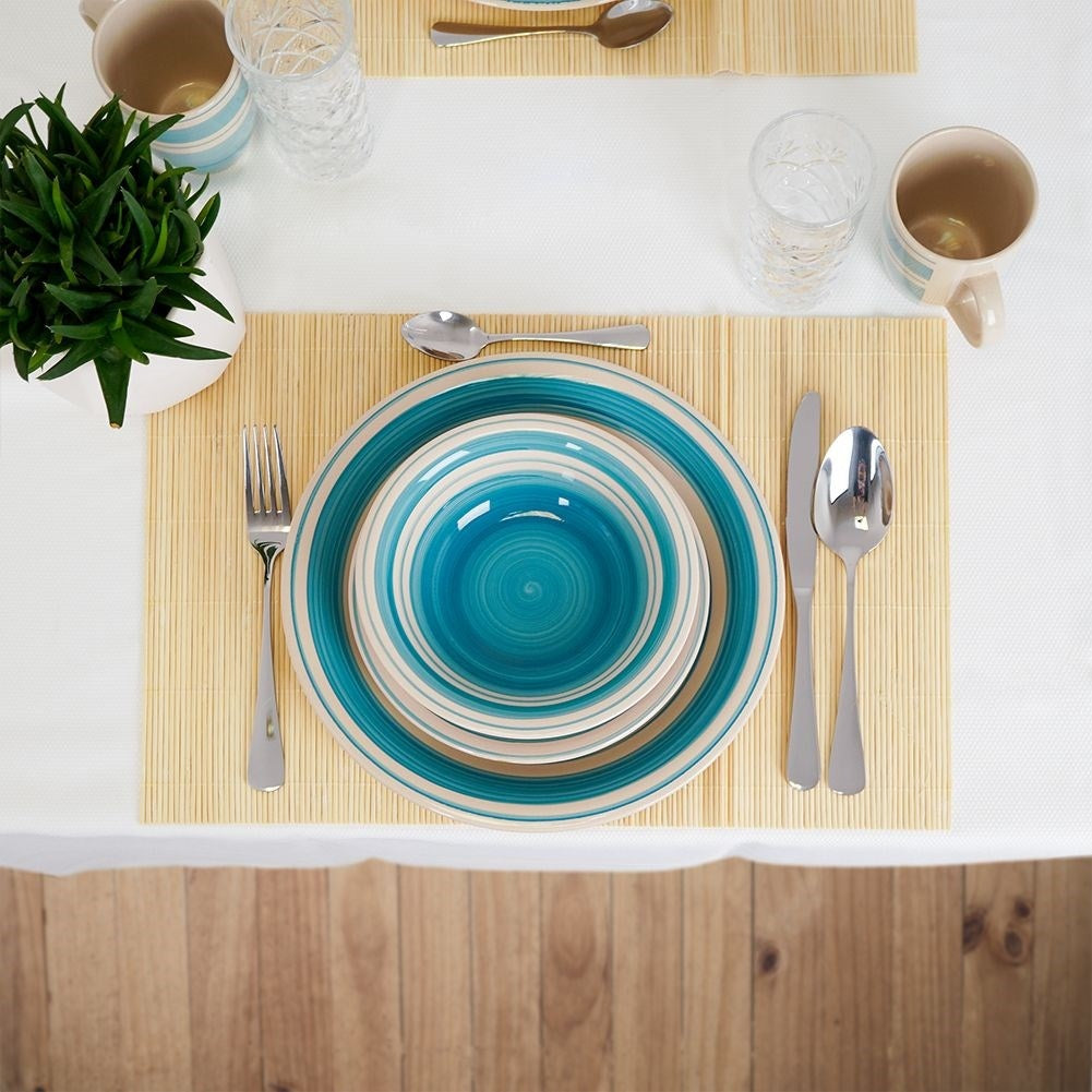Ceramic set for 4: Trendy colors, 16 pieces
