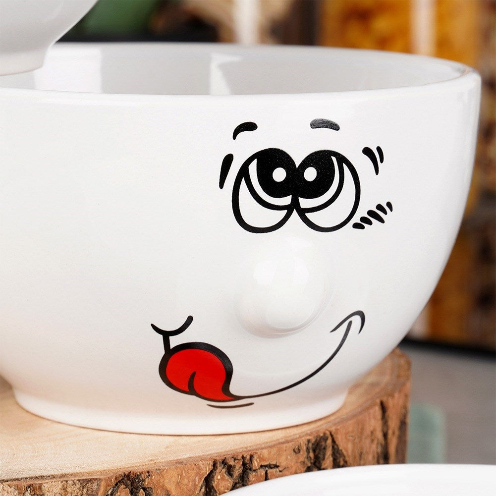 Ceramic smiley bowls 13.5 cm, 550 ml 6 pcs.