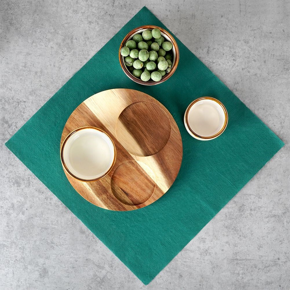 Ceramic snack bowls on a 20 cm tray, 3 pcs.