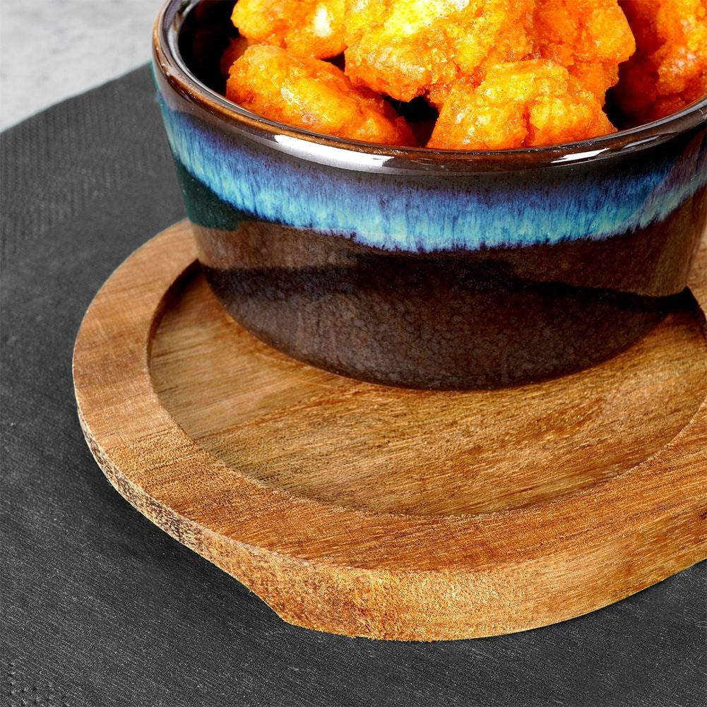 Ceramic snack bowls on tray 29.5 cm 3 pcs.
