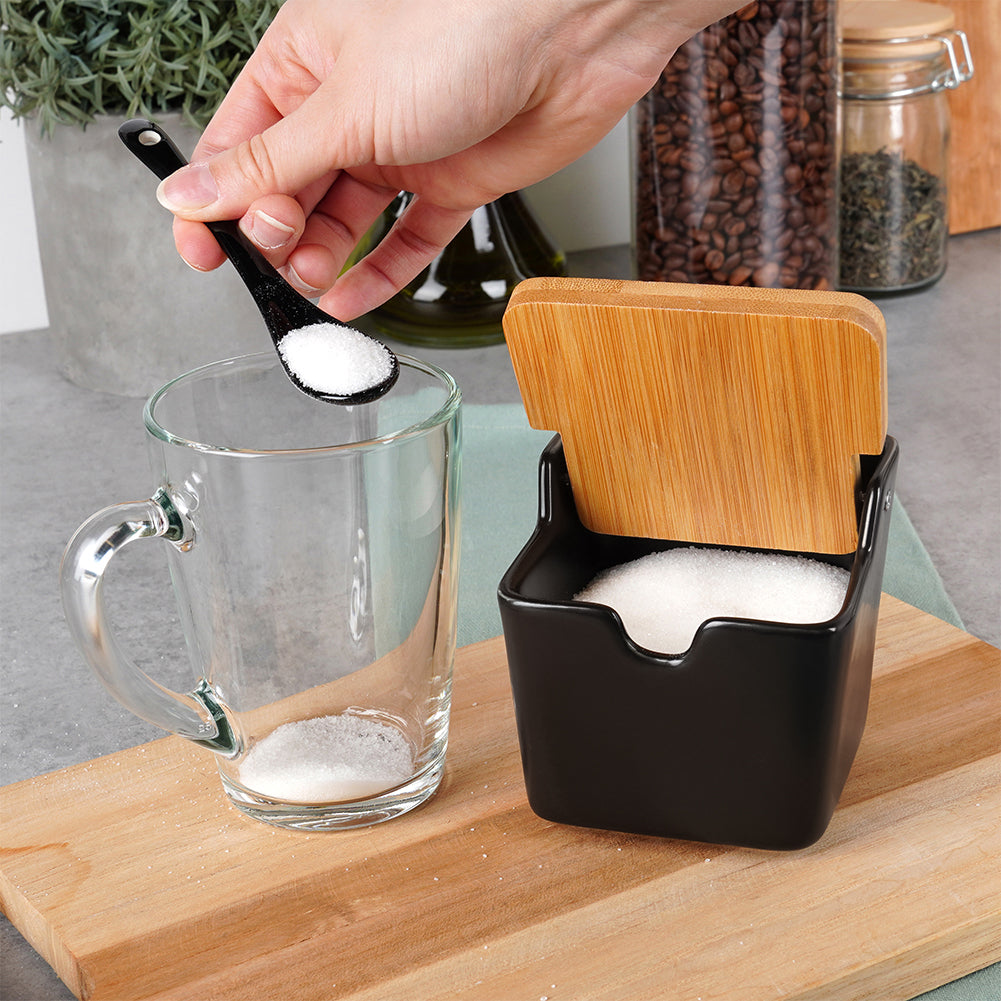 Ceramic sugar bowl black 250 ml