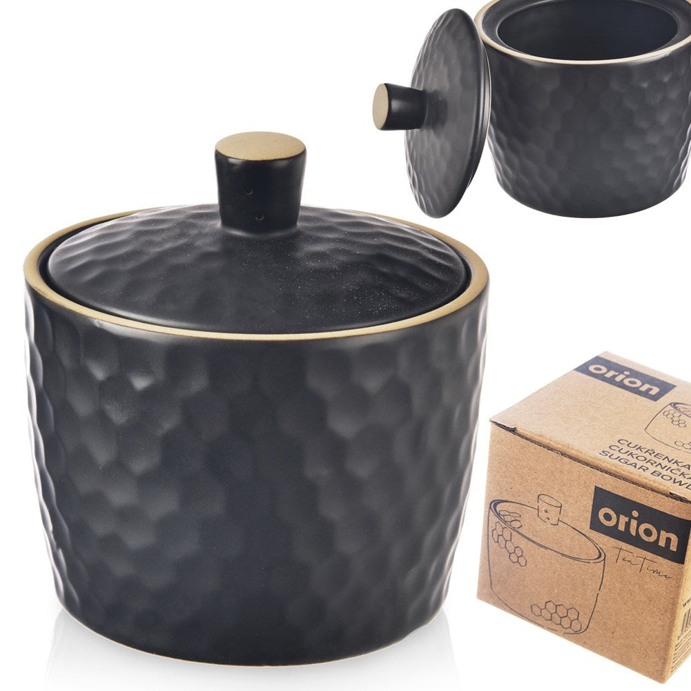 Ceramic sugar bowl black TEA TIME 320 ml