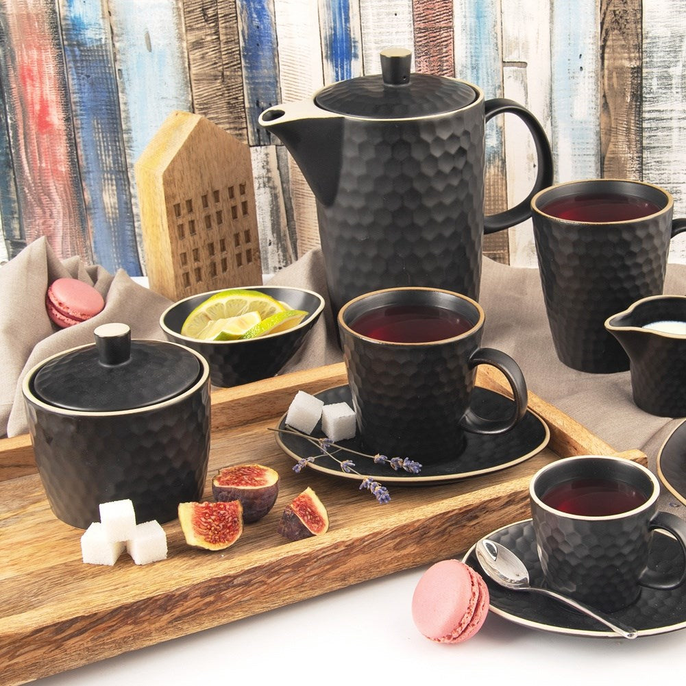 Ceramic sugar bowl black TEA TIME 320 ml
