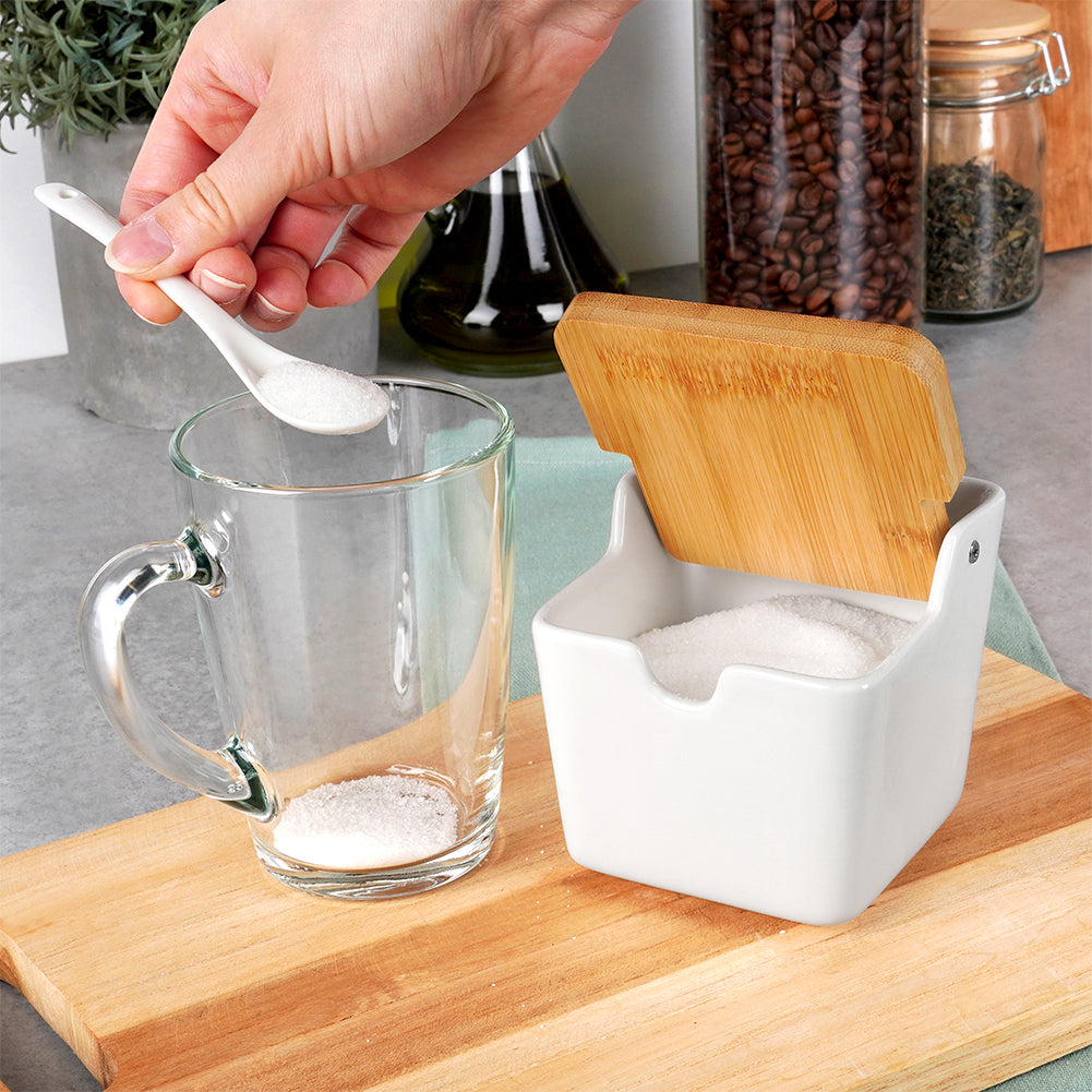 Ceramic sugar bowl white 250 ml