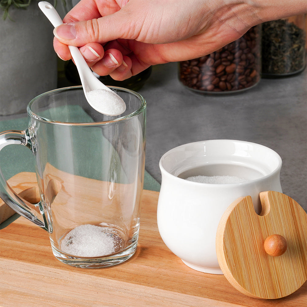 Ceramic sugar bowl white