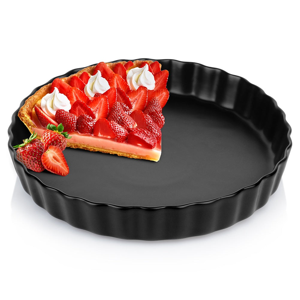 Ceramic tart pan, black, 24.5 cm