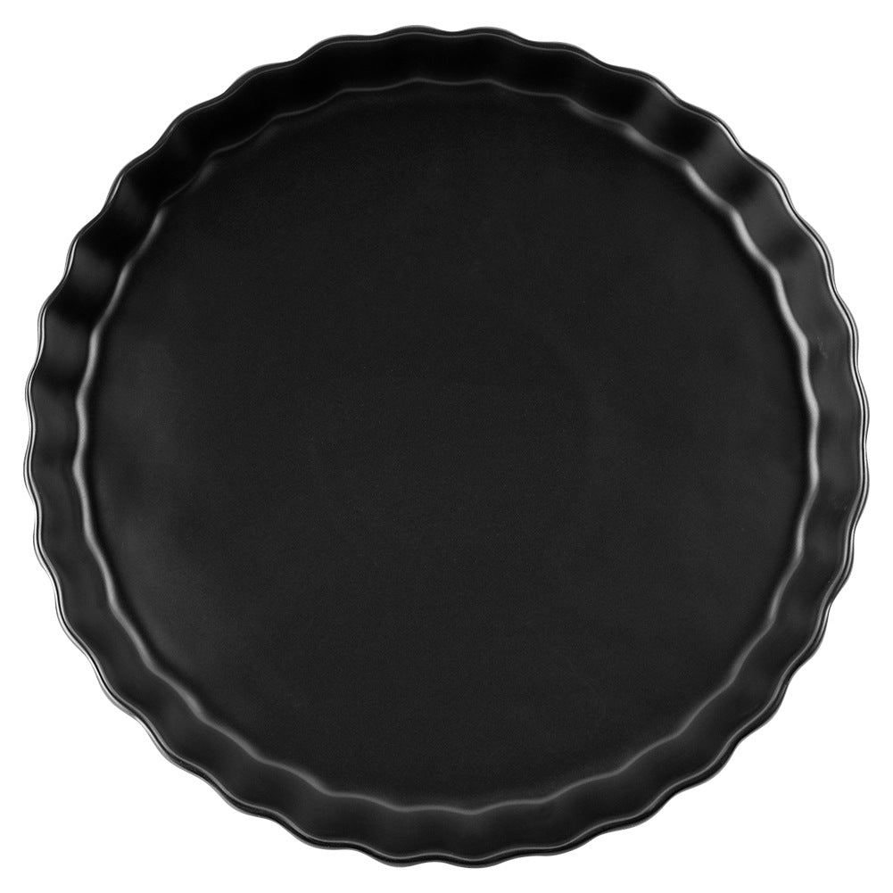Ceramic tart pan, black, 24.5 cm