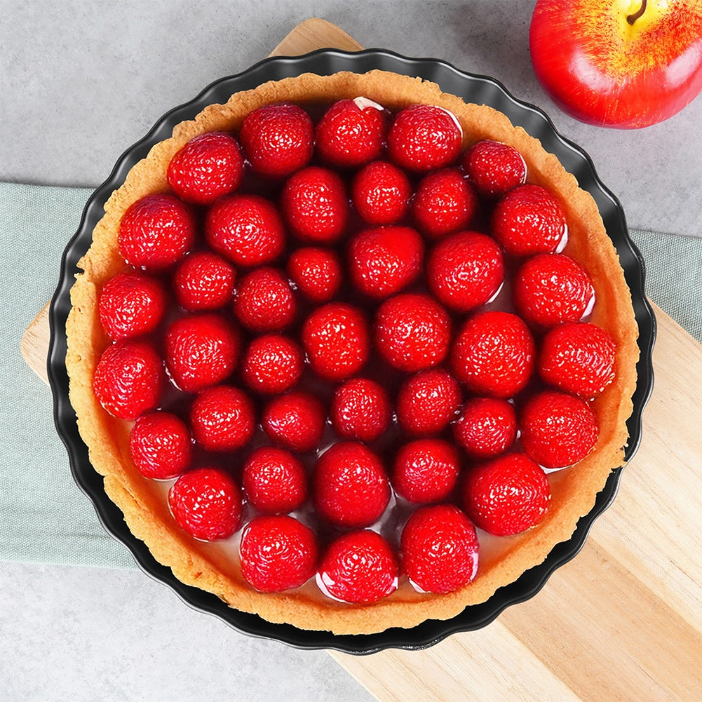 Ceramic tart pan, black, 24.5 cm
