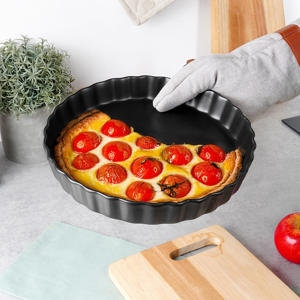 Ceramic tart pan, black, 24.5 cm