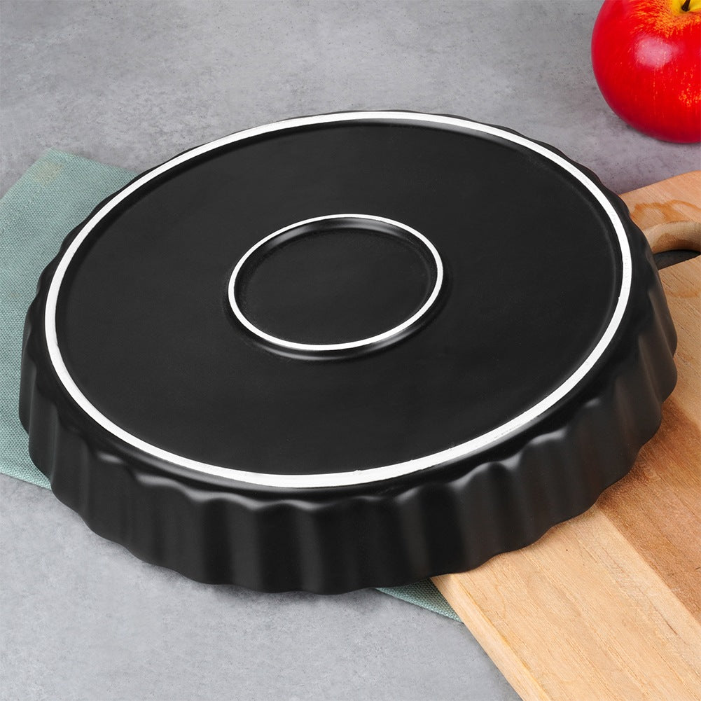 Ceramic tart pan, black, 24.5 cm