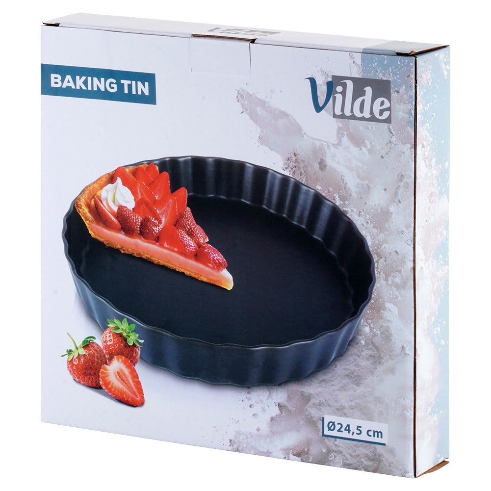 Ceramic tart pan, black, 24.5 cm